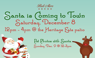 Santa is coming to town on saturday december 8