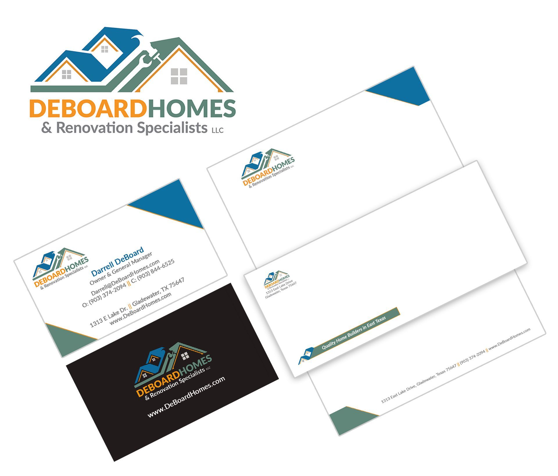 Construction Logo Design, Branding, Graphic Design - DeBoard Homes & Renovation Specialits