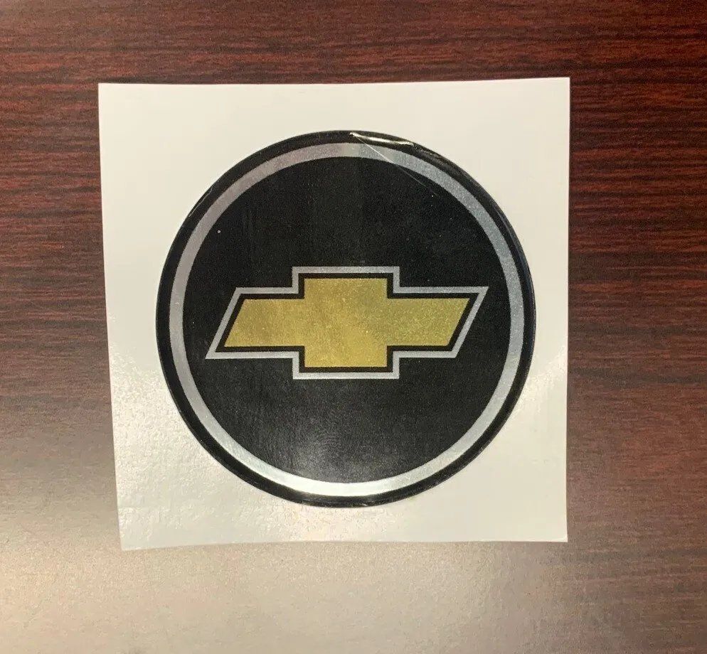 A sticker with a chevrolet logo on it