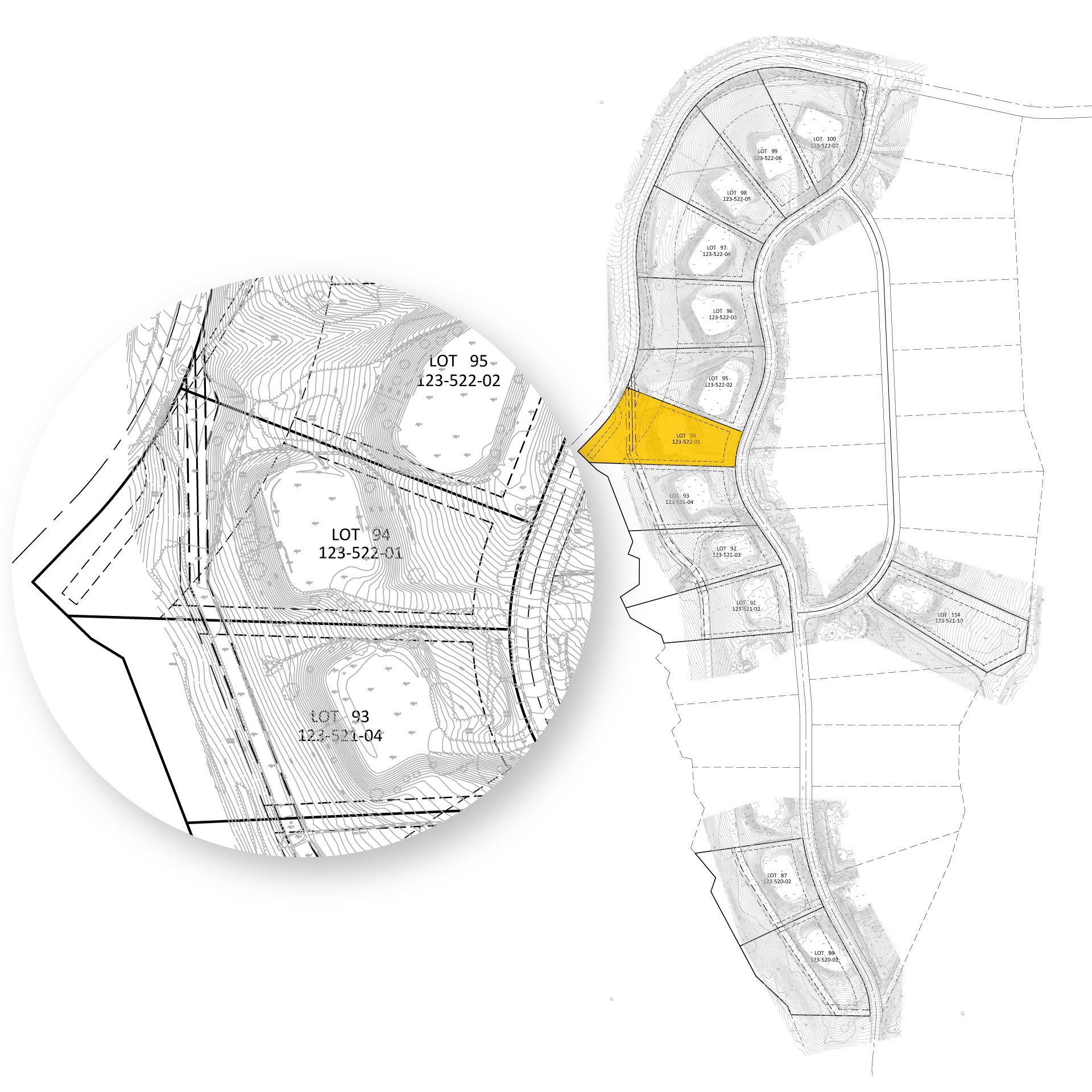 Lot 94 - Flat, lots of natural landscaping