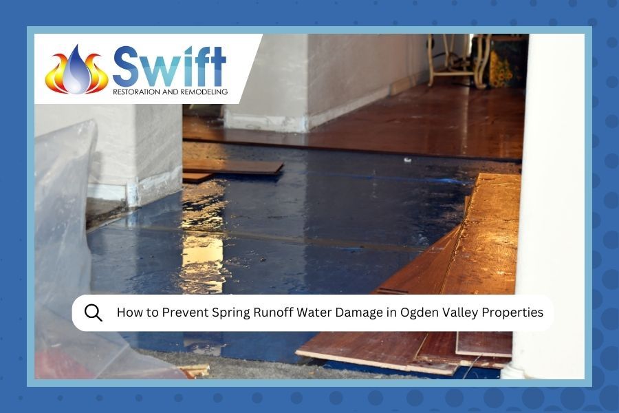 Water-damaged flooring with the 