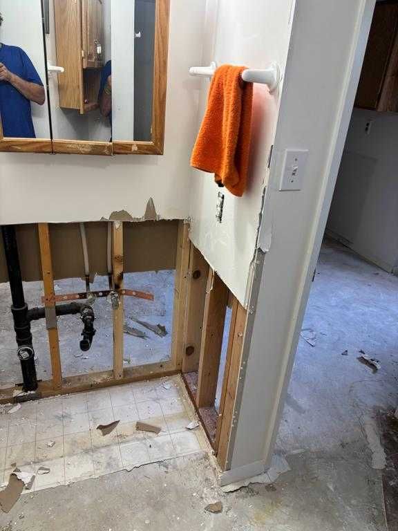 Restored bathroom and laundry area