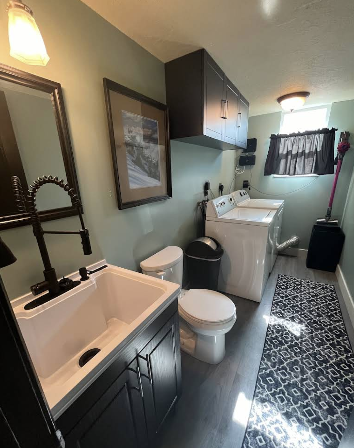 Completed bathroom addition in Layton basement