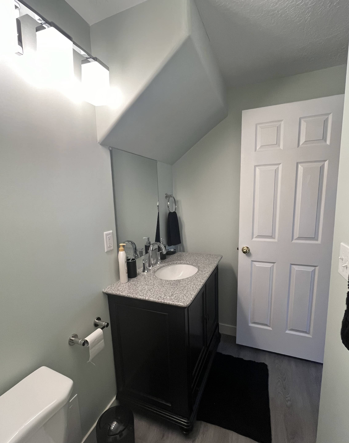 Bathroom remodeling progress in Layton basement