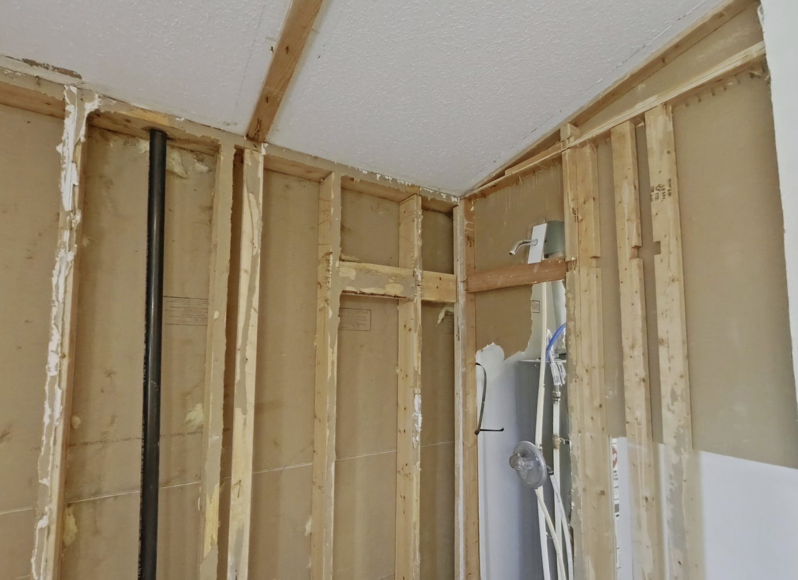 Complete bathroom demo for water damage restoration