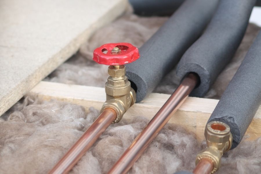 Insulated pipes in basement