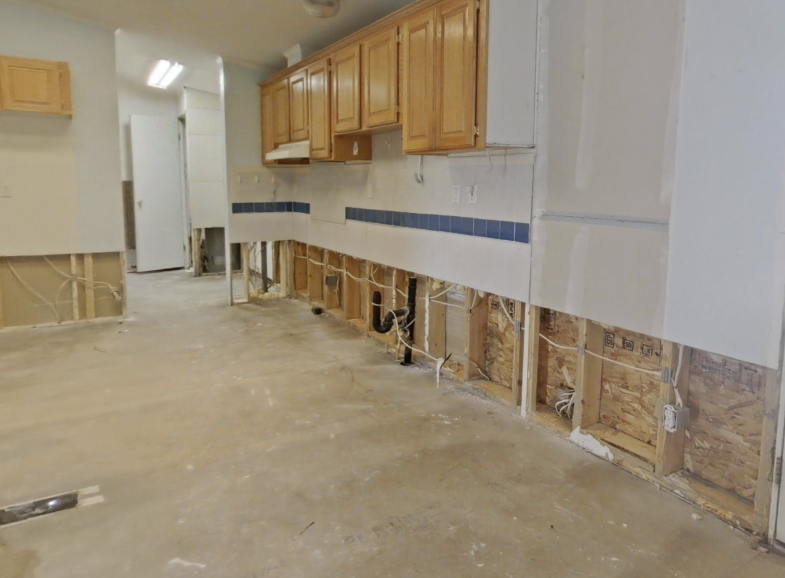 Kitchen appliances disconnected during water restoration