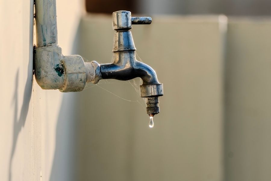 Faucet dripping water