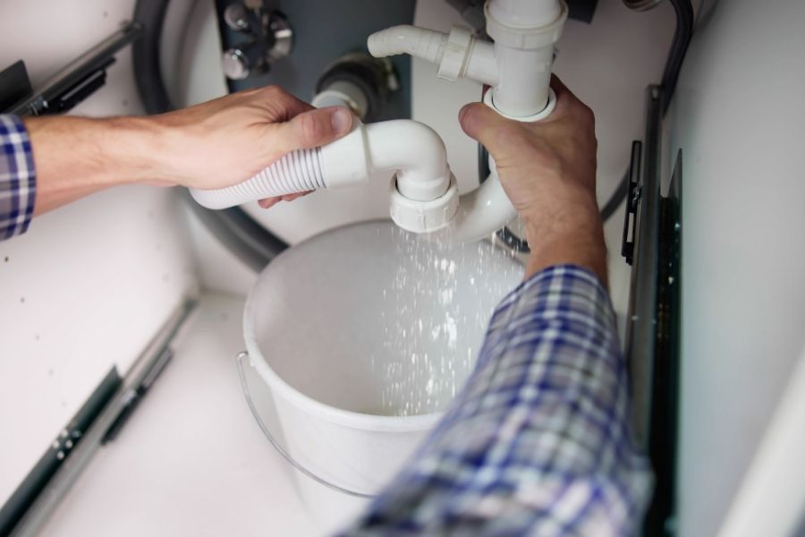 Burst pipe causing water damage in home