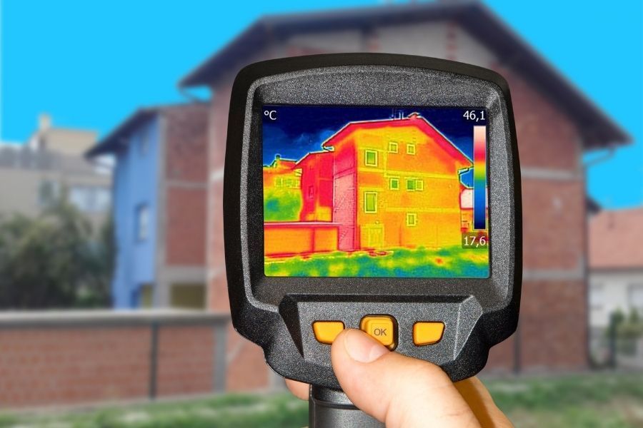 Thermal imaging camera used for leak detection in a Northern Utah home