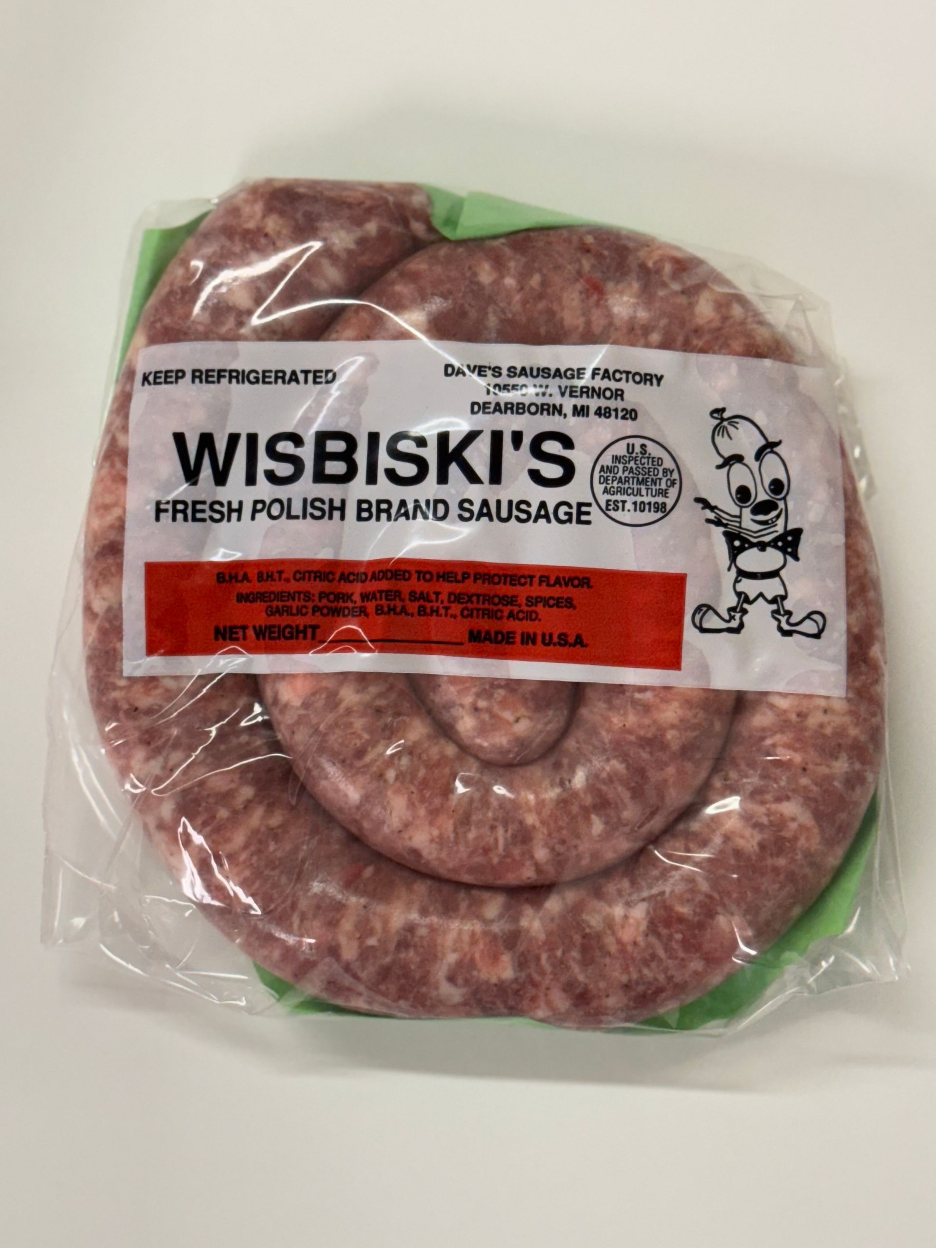 Wisbiski's - packed sausage (fresh polish brand sausage)