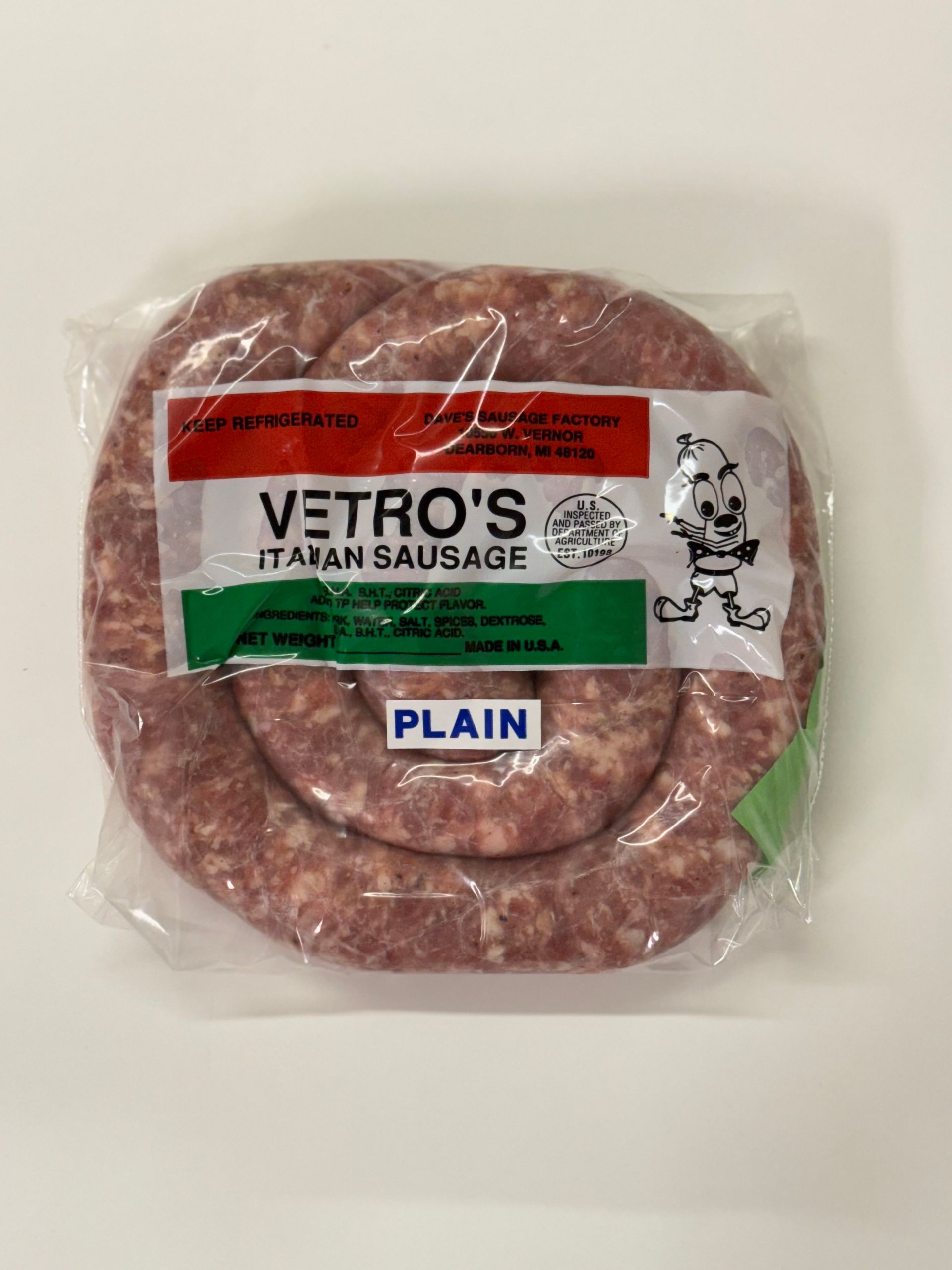 Packed Italian Sausage - plain