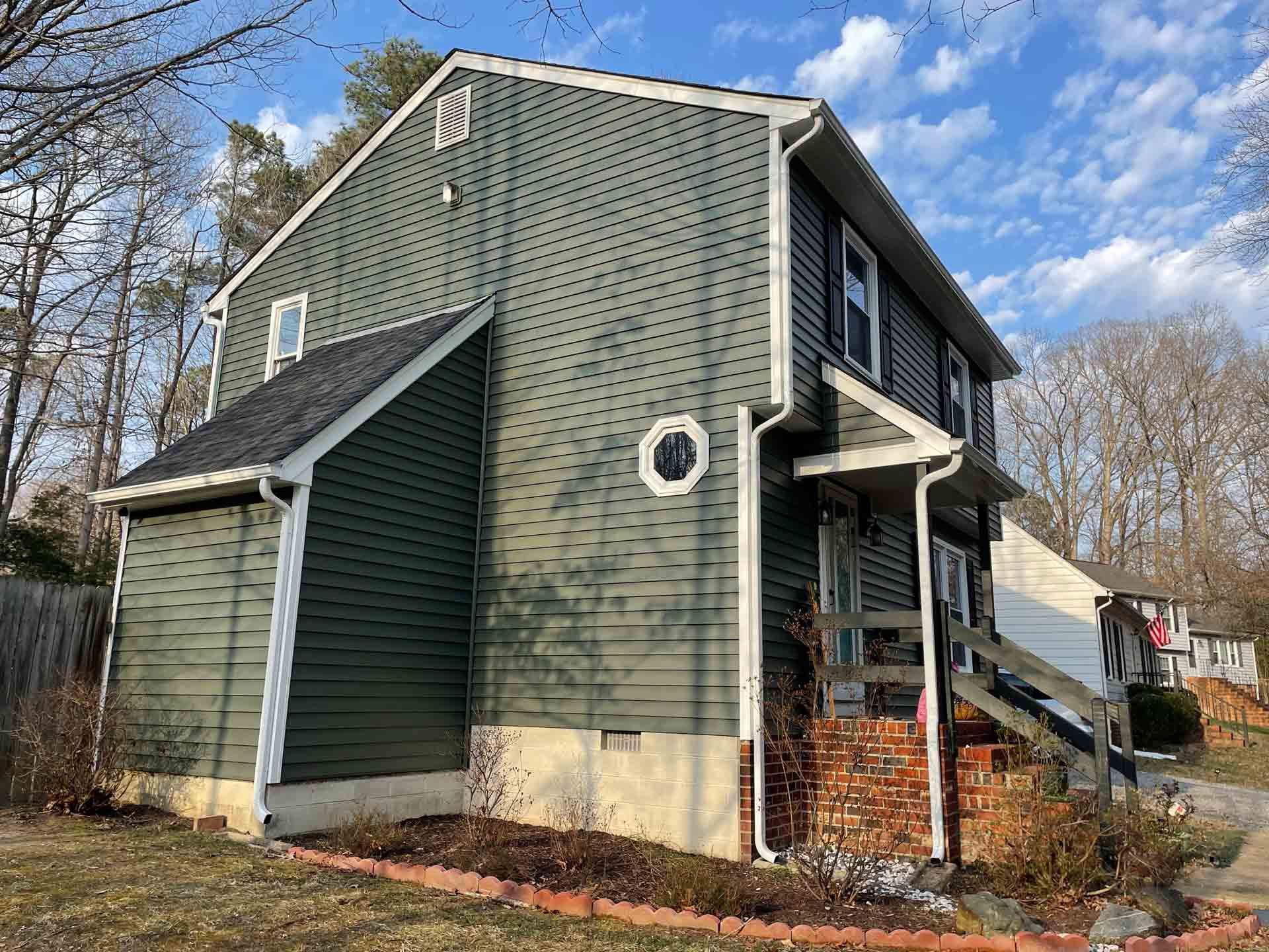 House with a Green Siding in Powhatan | Richmond, VA | Bon Air Exteriors