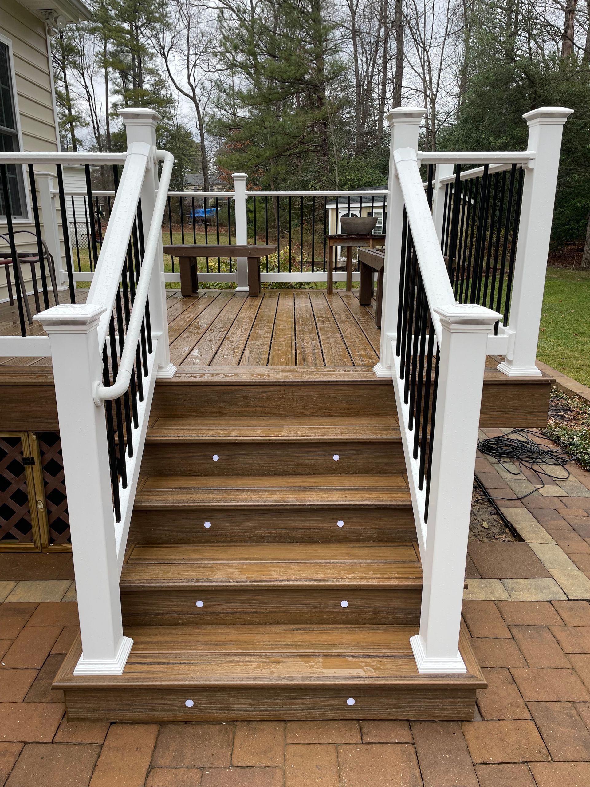 Beautifully Lit Outdoor Oasis Front Deck View | Richmond, VA | Bon Air Exteriors