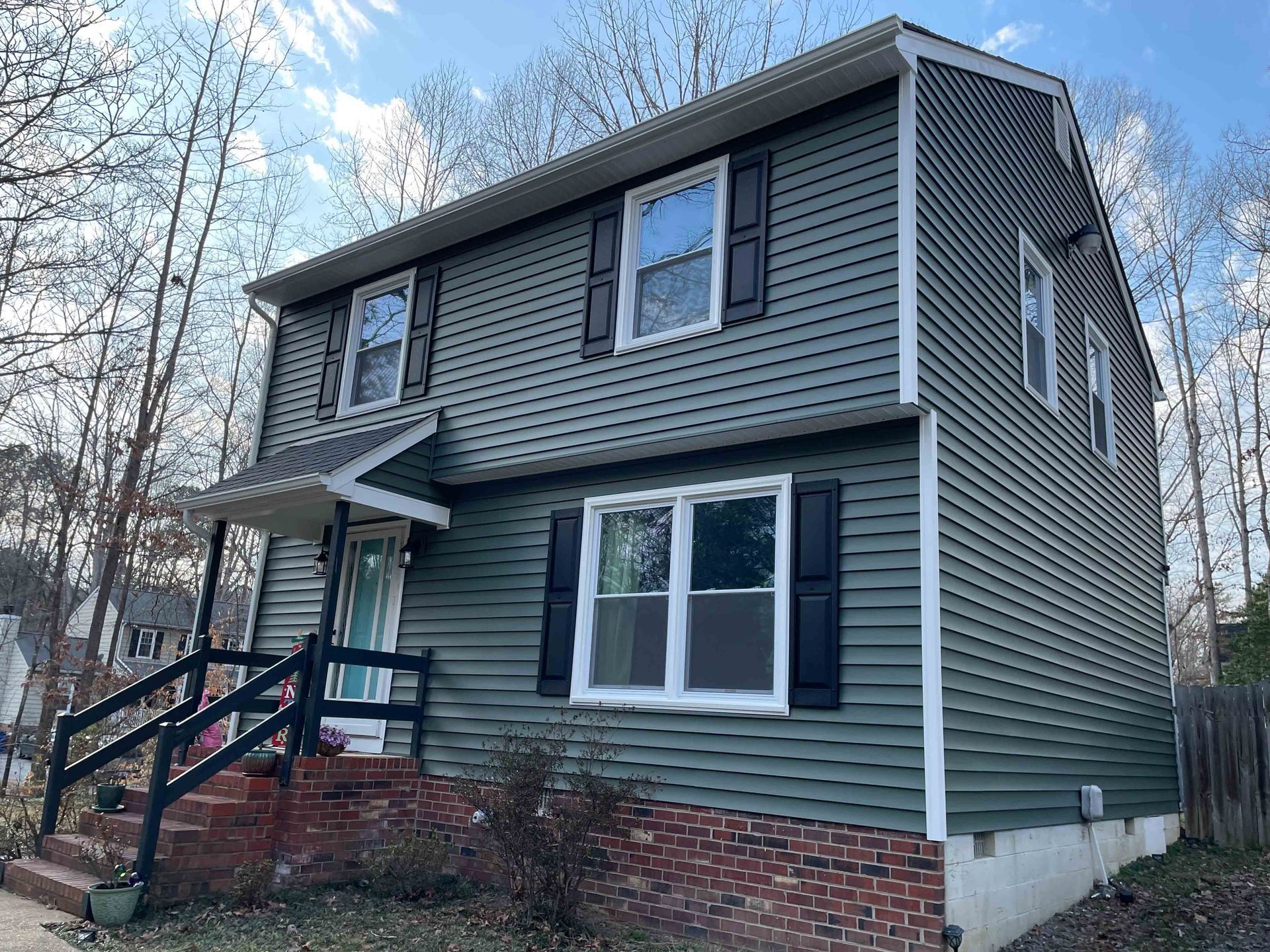 House with a Green Siding in Powhatan | Richmond, VA | Bon Air Exteriors