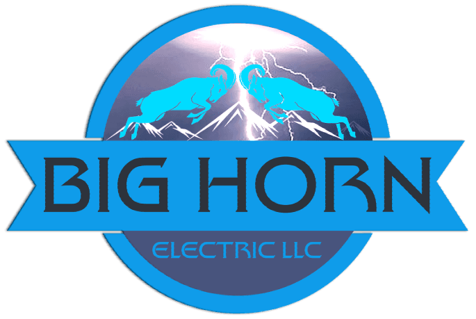 A blue logo for big horn electric llc