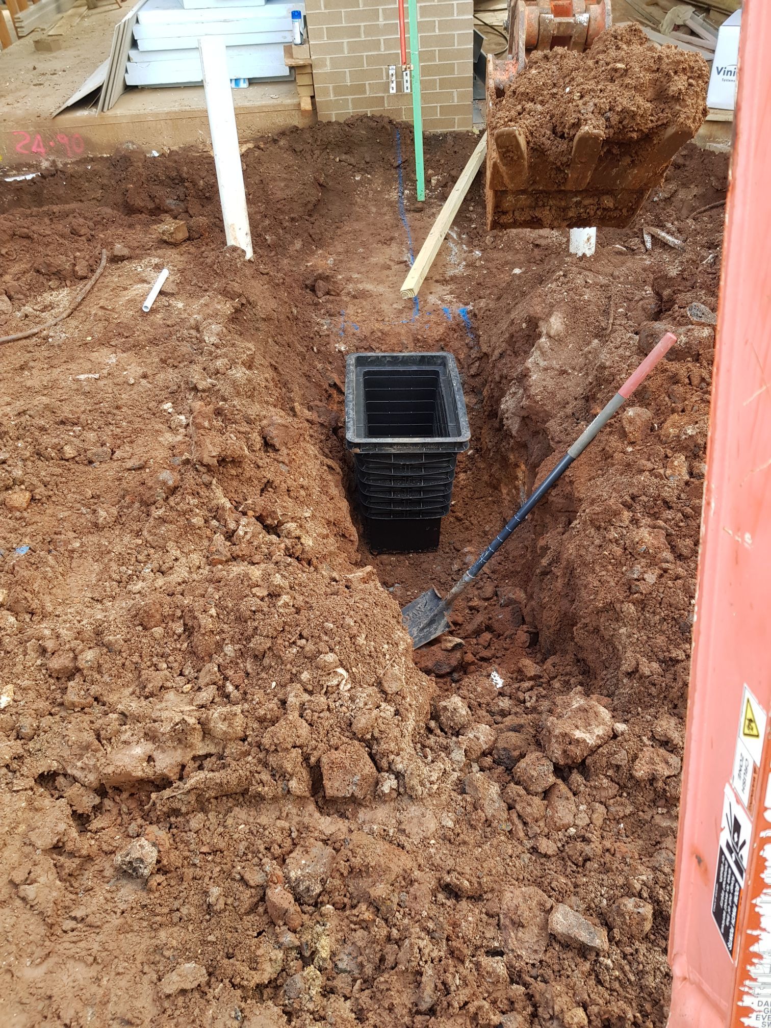 NBN Telecommunication pit being positioned.