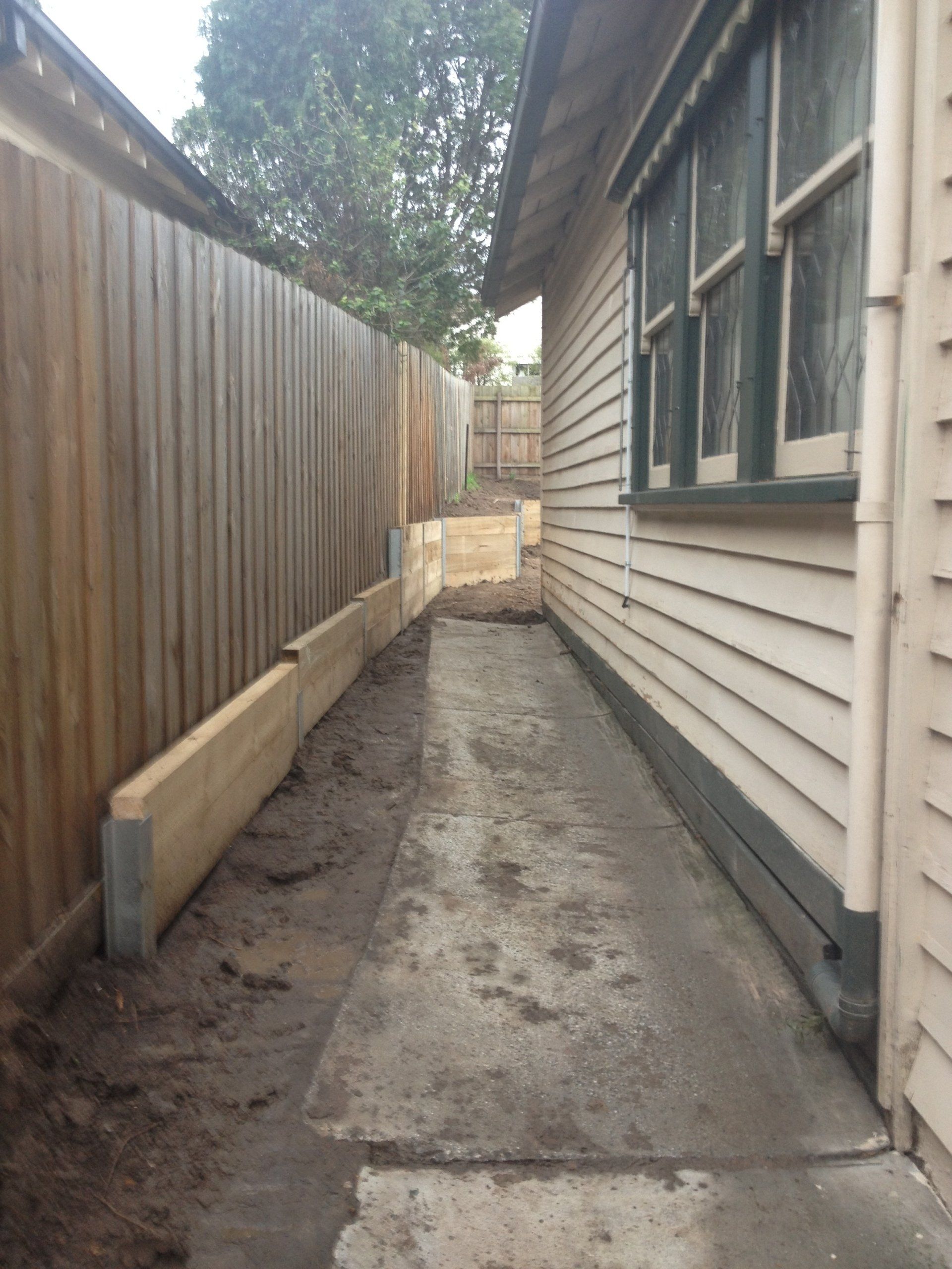 Excavation & Timber Retaining Wall