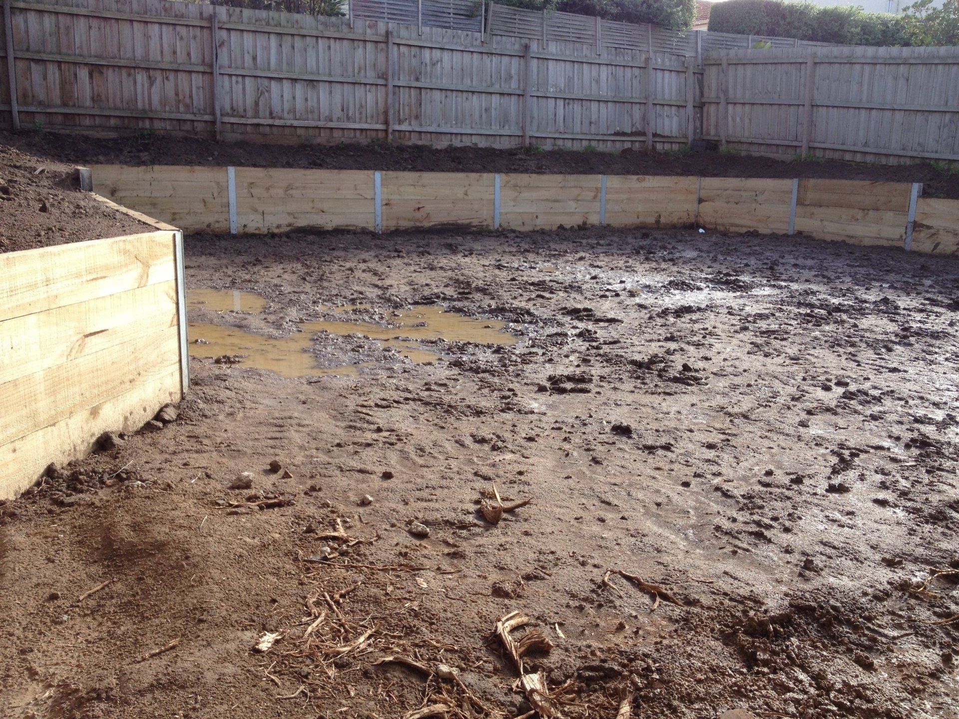 Excavation & Timber Retaining Wall