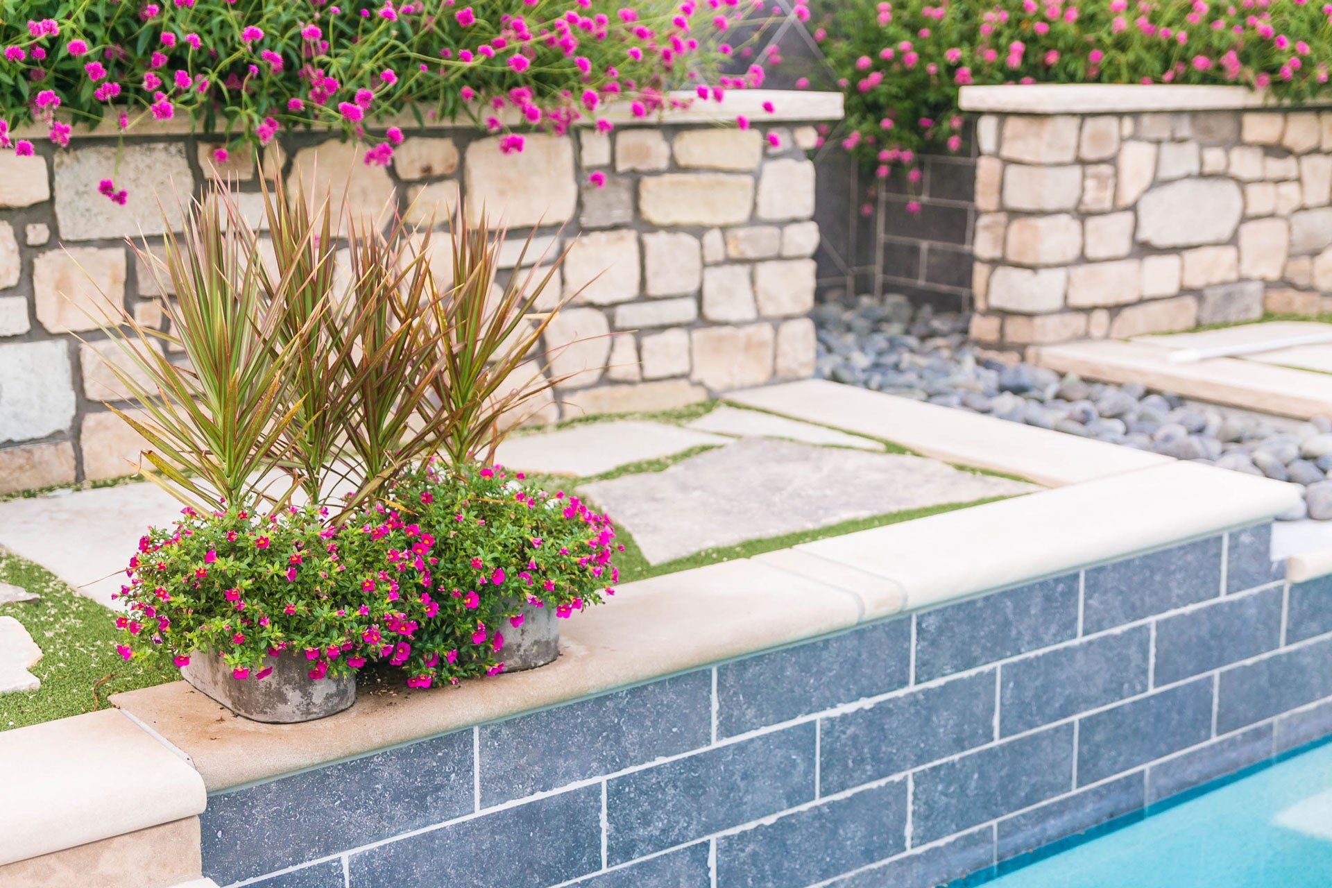 stone pool surrounding