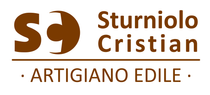Logo marrone per Sturniolo Cristian, artigiano edile. Il logo presenta le iniziali
