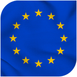 A blue flag with yellow stars in a circle