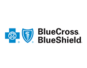 Blue Cross Blue Shield logo with a blue cross and shield icons. Text: BlueCross. BlueShield.