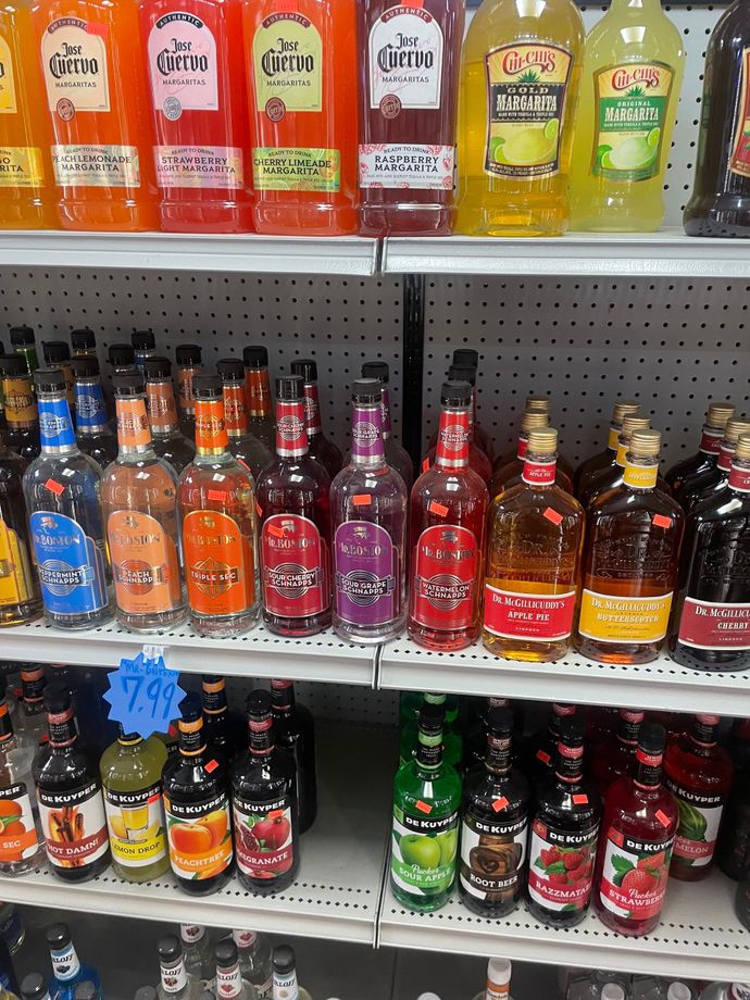 A Shelf Full of Bottles of Liquor