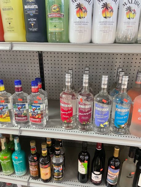 Bottles of Alcohol on A Shelf