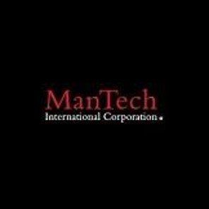 El logotipo de Mantech International Corporation está sobre un fondo negro.