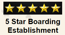 a five star rating for a boarding establishment