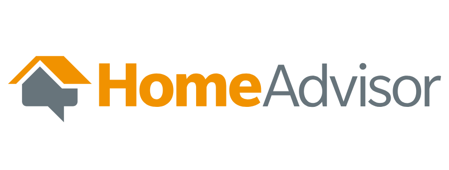 HomeAdvisor logo featuring a house and speech bubble icon.