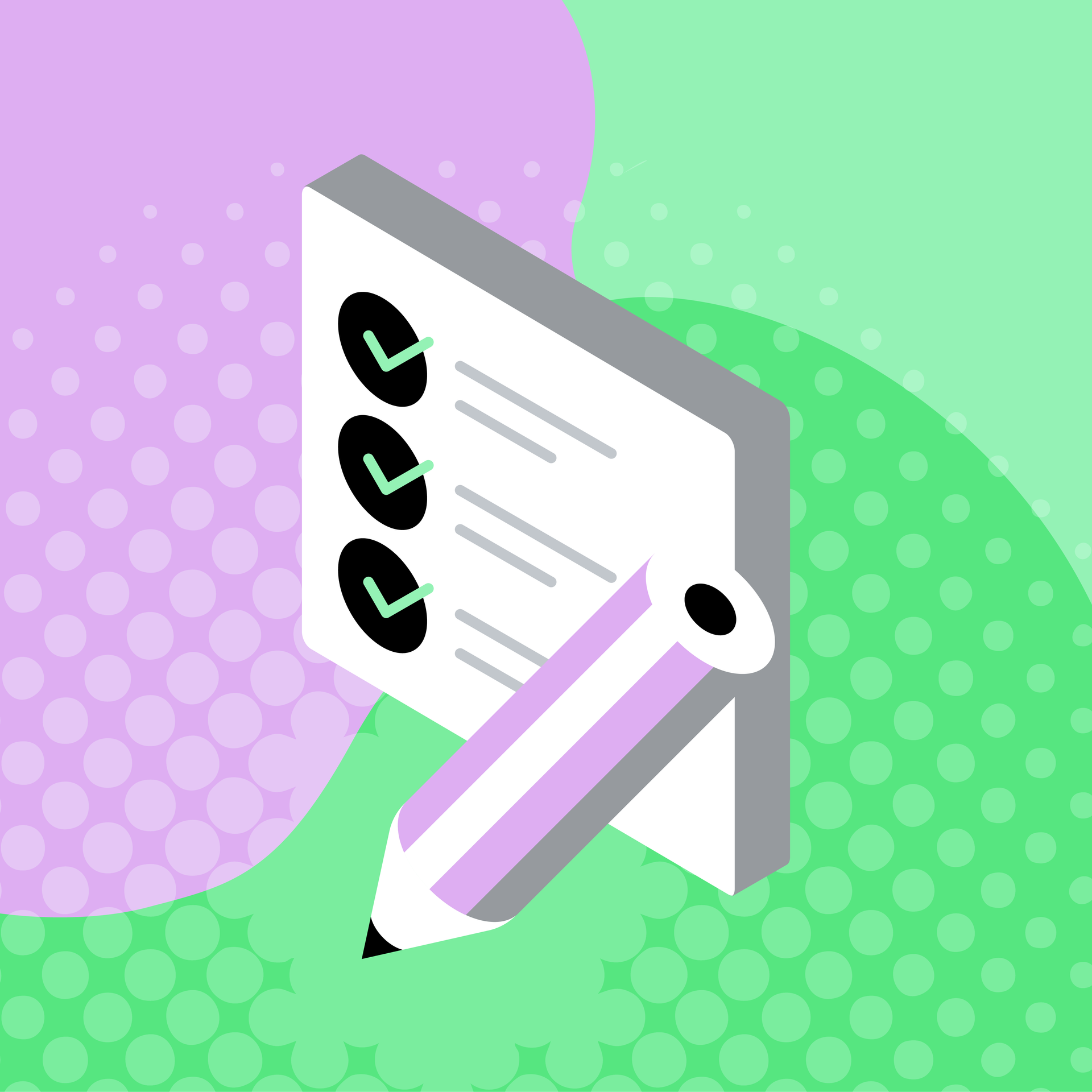 Two women standing in a modern office hallway, conversing. Glass doors line the hallway, peach walls.