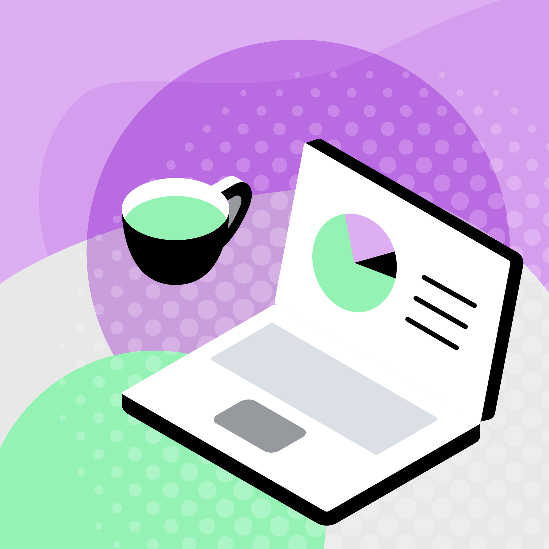 Three people at a table reviewing blueprints, with a laptop, hard hat, and rolled plans.