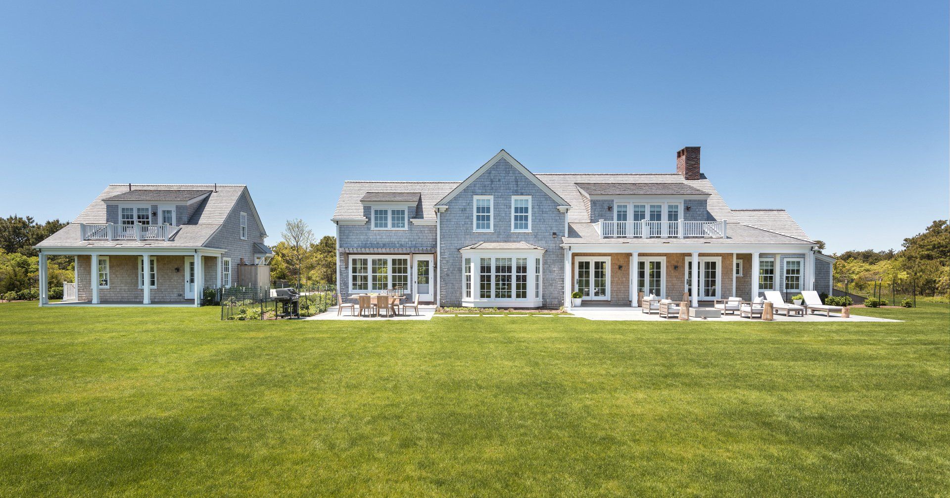 Morning and evening view of Nantucket home exterior