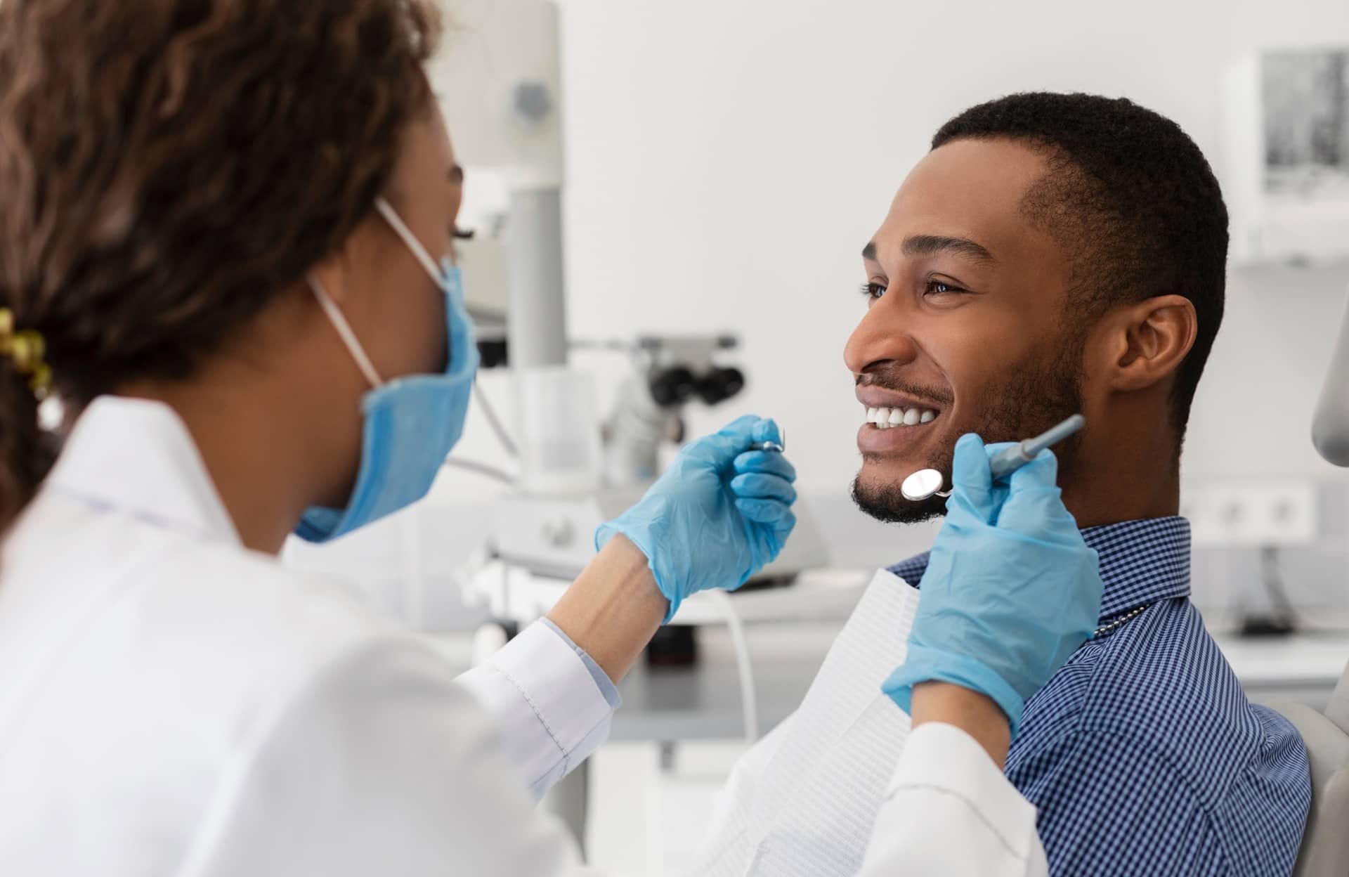 Dentist and patient