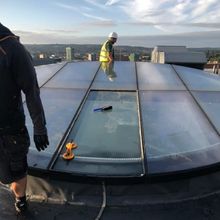 fitting skylights of large commercial building