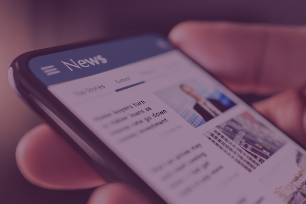 Image of news on a cellphone.