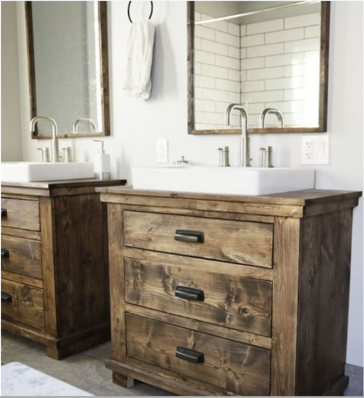 A new, rustic  bathroom vanity