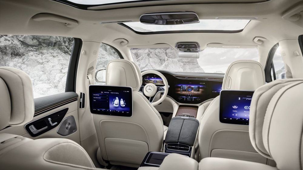 Mercedes-Benz EQS SUV interieur achterrin