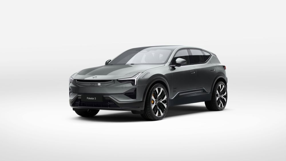 Gray Polestar 3 electric SUV, against a white background.