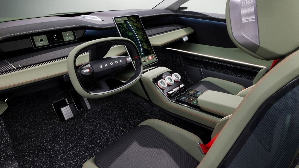 Skoda Vision 7S interieur voorin
