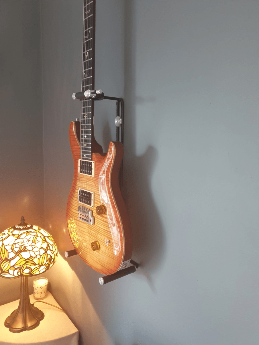 Custom wall mounted guitar stands Distorted Steel