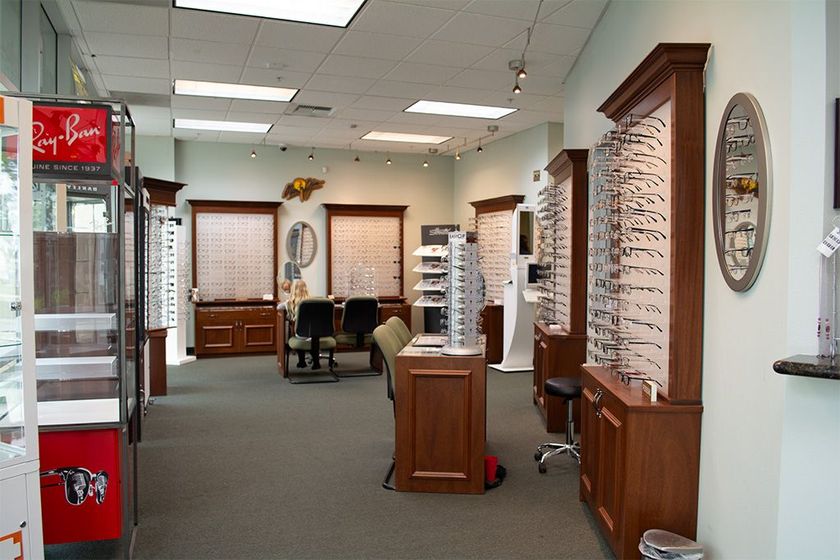 eyeglass frame dispensary area