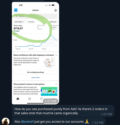 A phone screen with a green circle around a graph.