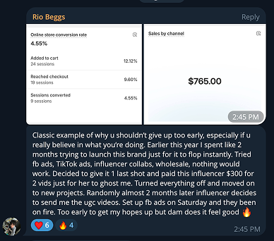A screenshot of a text message between rio beggs and another person.