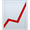 A graph with a red line going up on a graph paper.
