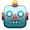 It looks like a robot with a smiley face on it.