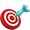 A dart is hitting the center of a red target.