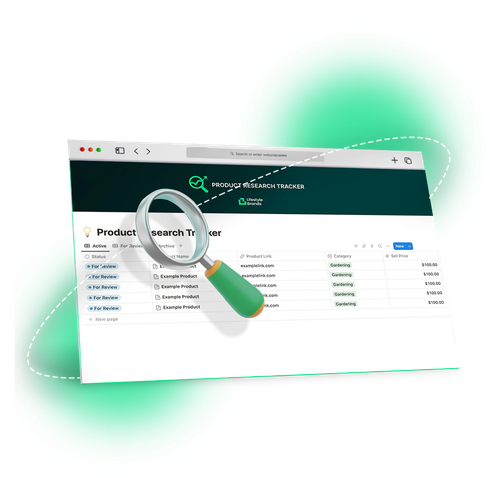 A magnifying glass is sitting on top of a computer screen.